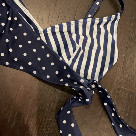 WORN ONCE Peek & Beau Navy and White Bikini - Picture 9 of 11